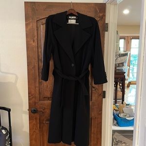 Loro Piana for Dale Dressin Harlan 💯 black cashmere coat w/pockets & belt. 14